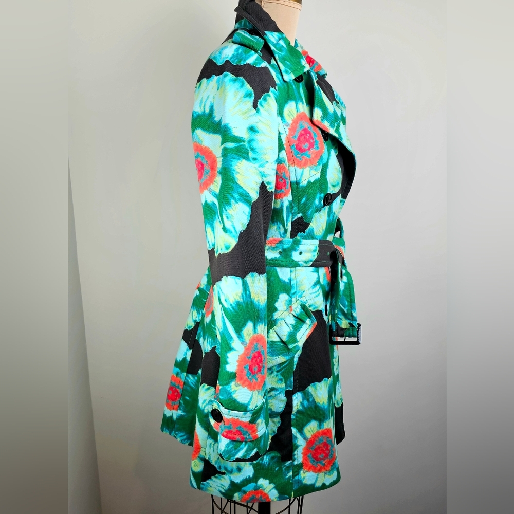 Banana Republic Floral Trench Coat – Statement Belted Coat – Size M - Picture 3 of 10